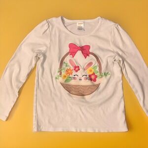 NWT Gymboree Easter Shirt Sz 7 White  W/Embroidered Egg Basket Top T Shirt